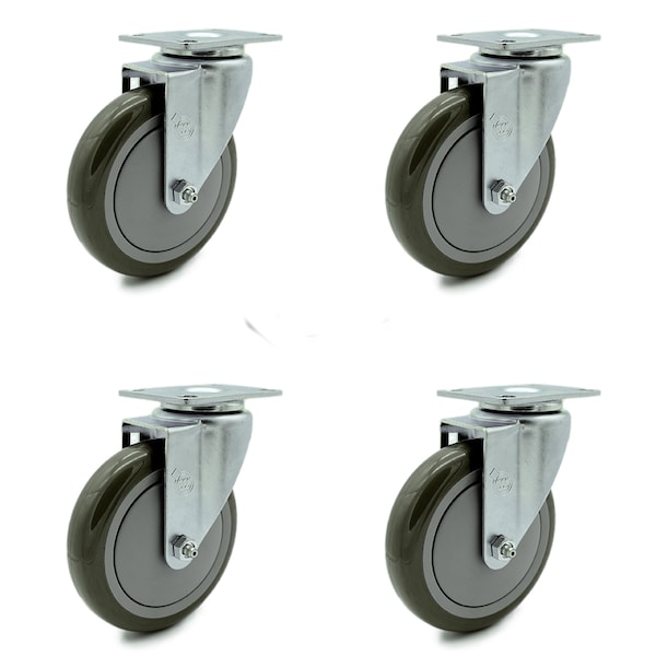 Service Caster Avantco HPCASTNB Swivel Caster Replacement Set AVA-SCC-20S514-PPUB-TP2-4 - main